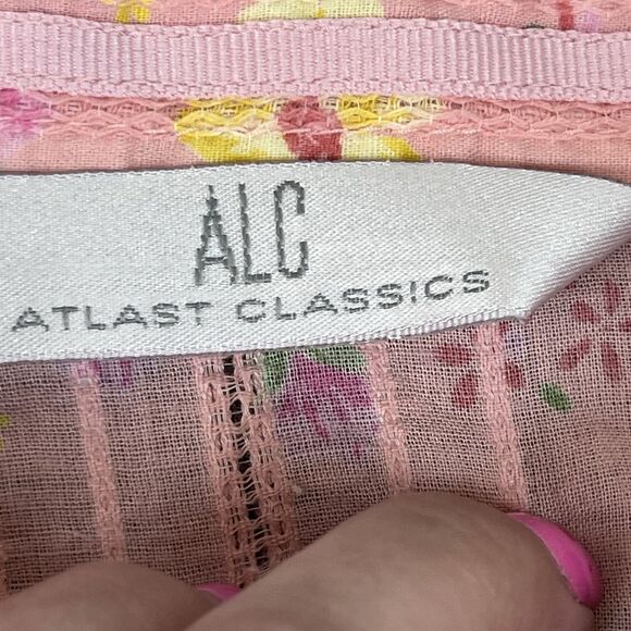 ALC At Last Shirt Womens Large Button Floral Cottagecore Everyday Pink - Picture 3 of 9